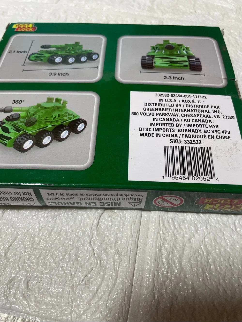 NIB Best-Lock Army Tank Building Block Set 79 pc LEGO Compatible Military Toy